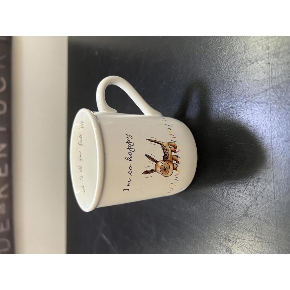 Vintage "Your Fault‎ I'm Happy" Dog Coffee Mug Cup 1985 Hallmark Rim Shots 10oz